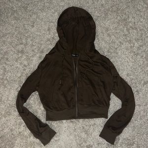 Cropped brown hoodie